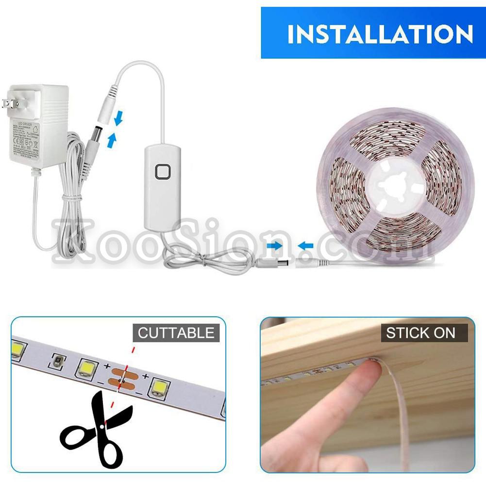 LED Dimmable Strip Lights Under Cabinet Lighting with Power Supply