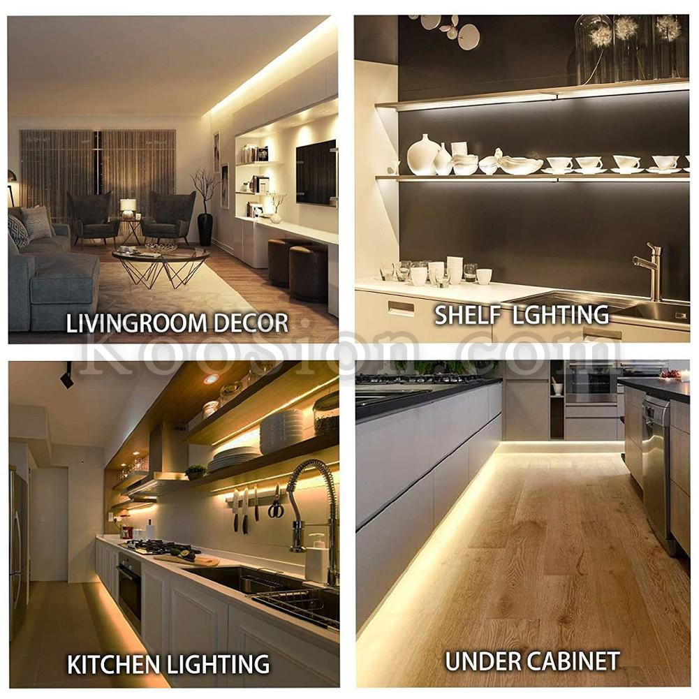 LED Dimmable Strip Lights Under Cabinet Lighting 1050LM, High Brightness Warm White 3000K, 16.4ft Tape Lights with Safety Power Supply for Room, Kitchen and décor