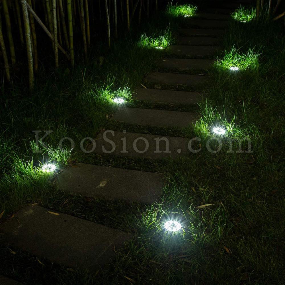 Solar Powered Ground Lights Outdoor Waterproof Lamp Garden Lawn Landscape Lighting