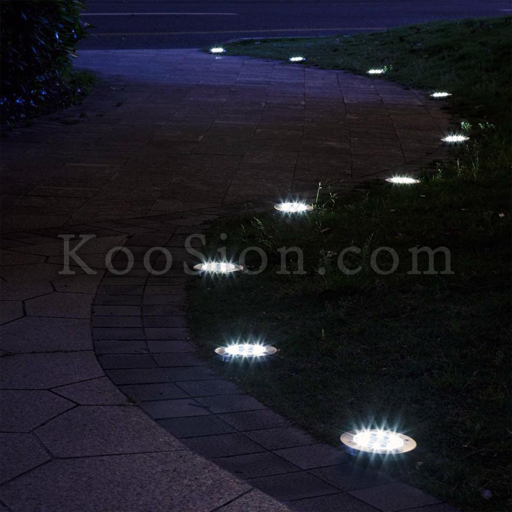 Solar Powered Ground Lights Outdoor Waterproof Lamp Garden Lawn Landscape Lighting