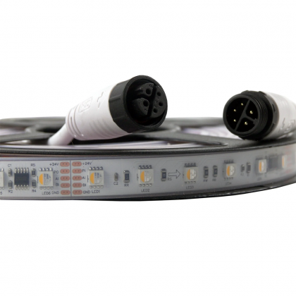 Heavy-Duty DMX RGBW Pixel LED Strip | IP67 Waterproof with Aviation Connectors | KooSion