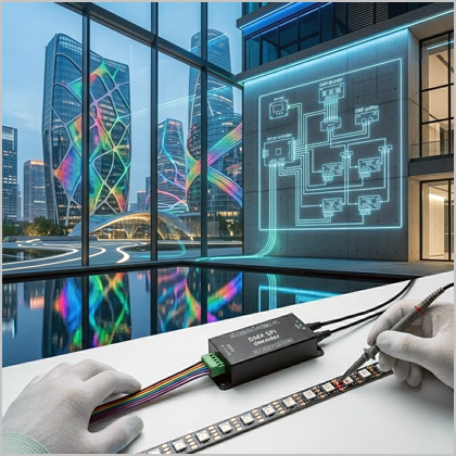 How to Create a Dynamic Building Facade with DMX RGBW Linear Lights and Pixel Strips?