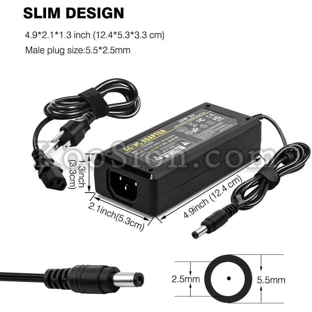 Desktop AC100-240V to DC5V12V Device Transformer Power Adapter Converter with 5.5x2.1mm DC Output Jack