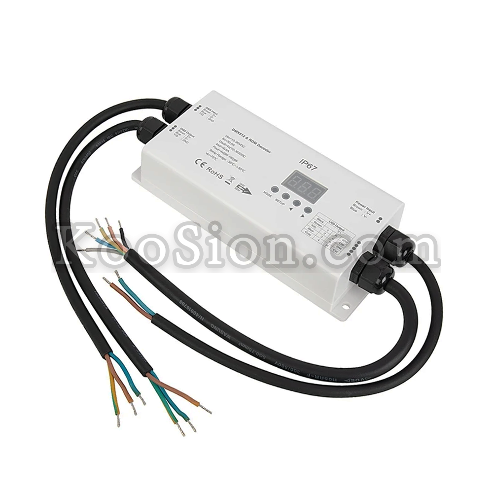KooSion IP67 Waterproof DMX512 RDM Decoder for Outdoor Facade Lighting