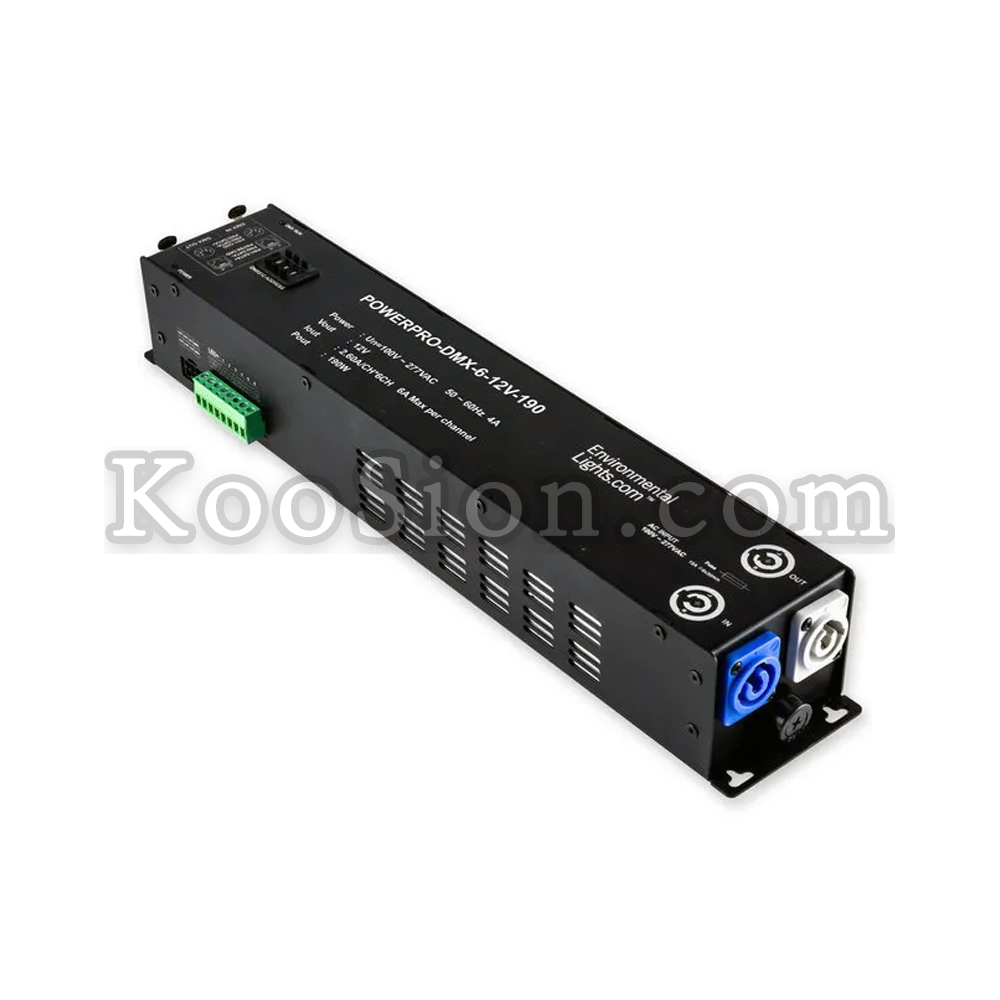 Integrated DMX512 Decoder and 12V LED Power Supply Driver for Project Wiring