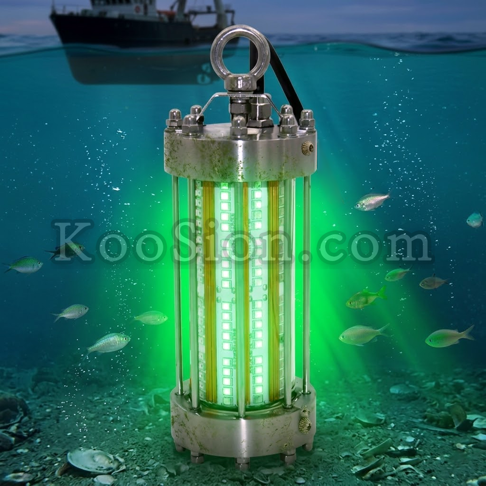 KOOSION RAS-Pro Series anti-ammonia indoor LED light showing underwater submersible application with deep penetration green light spectrum KOOSION RAS-Pro Series anti-ammonia indoor LED light showing underwater submersible application with deep penetration green light spectrum